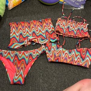 Brand new rainbow Peixoto bundle bathing suits size small three tops one bottom